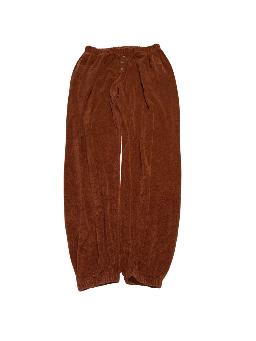 Donni The Terry Henley Cinnamon Brown Sweatpants Women's Size X-Large XL